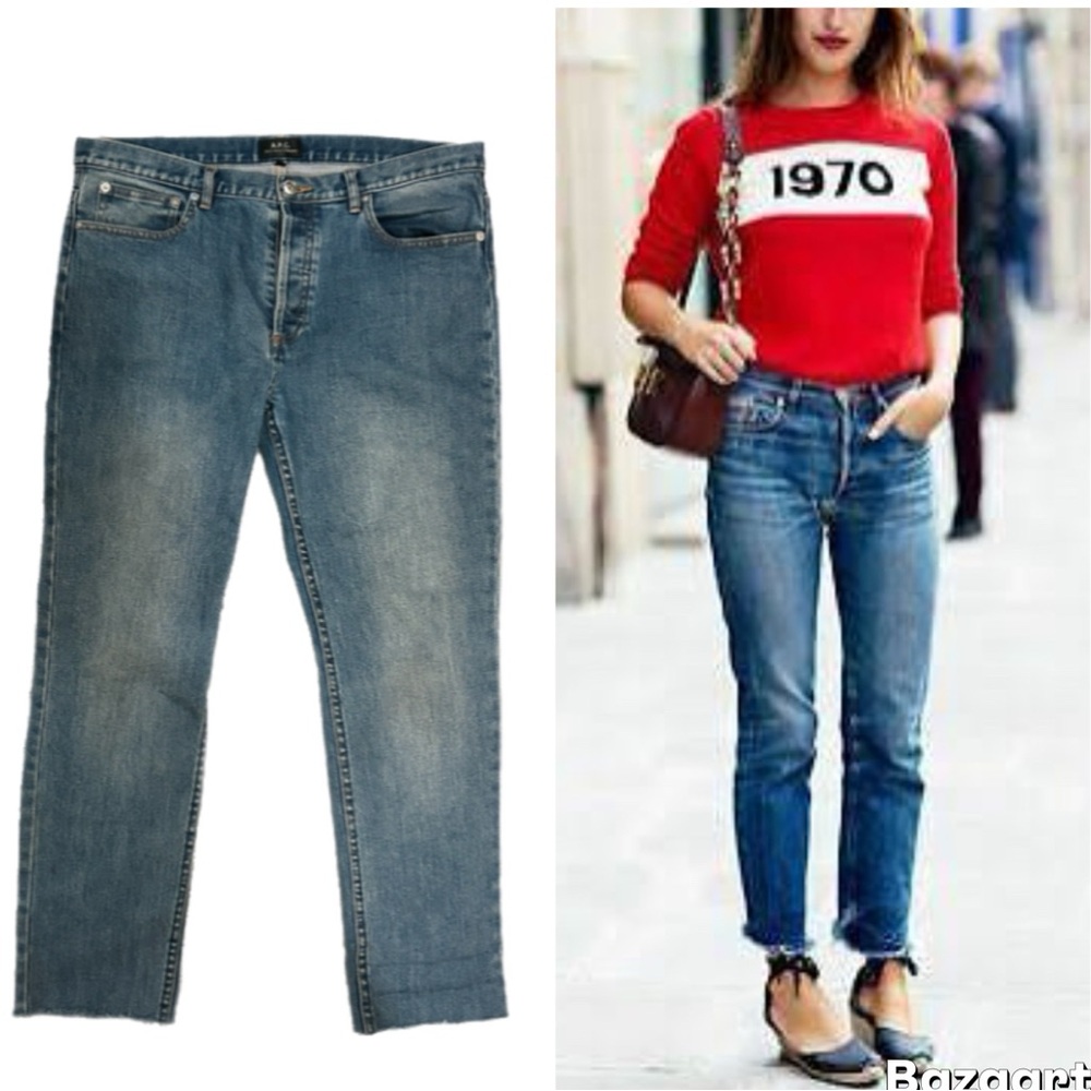 A.P.C. Button Fly Raw Hem Petit Standard Jeans SIZE:34